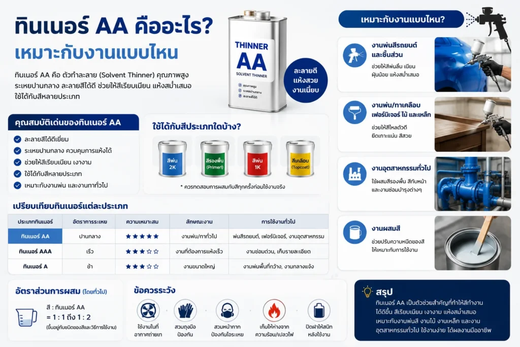 ทินเนอร์ AA คืออะไร เหมาะกับงานแบบไหน - บริษัท รุ่งเรืองเคมีแอนด์ออยล์ ...
